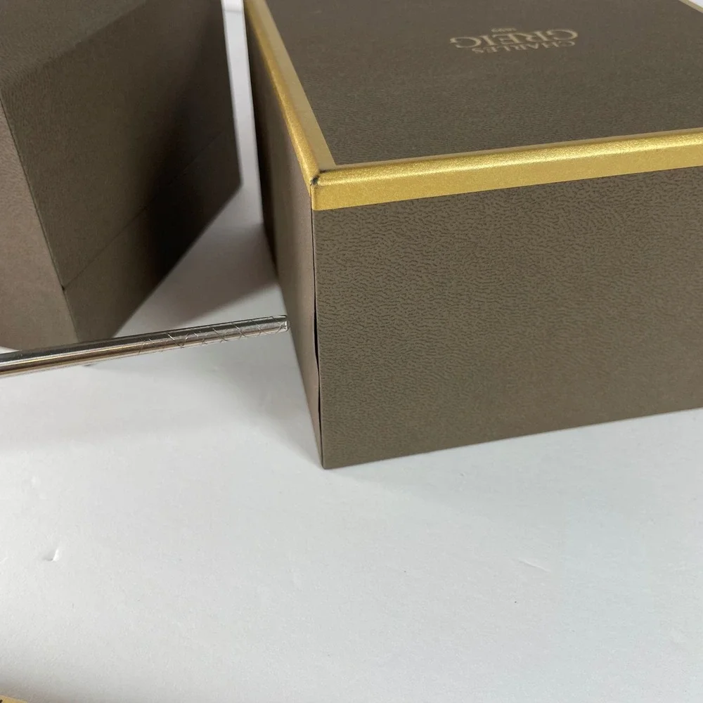 Charles Greig 1899 Luxury Jewelry Watch Presentation Box Set Brown Gold Trim